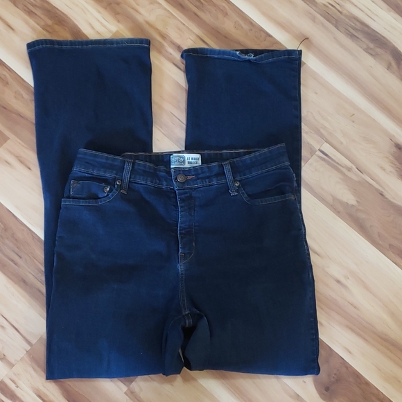 Signature by Levi Strauss at waist bootcut dark wash denim jeans Size 14 - Picture 1 of 8